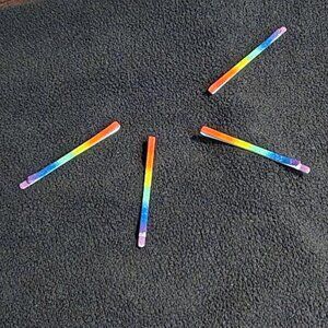 Four Rainbow bobby pins